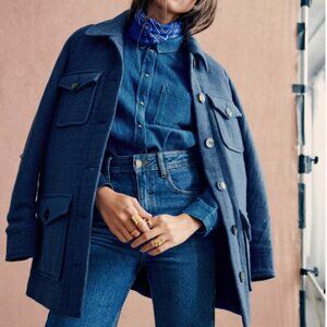 Sezane Paulin Coat in Vintage Blue
